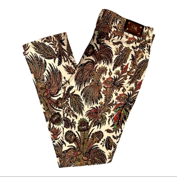 Etro Denim - ETRO Milano | Paisley Palm Print Colorful Unique Feathers Jean Pants 🎉HP🎉